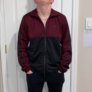 Men’s adidas jacket maroon and black